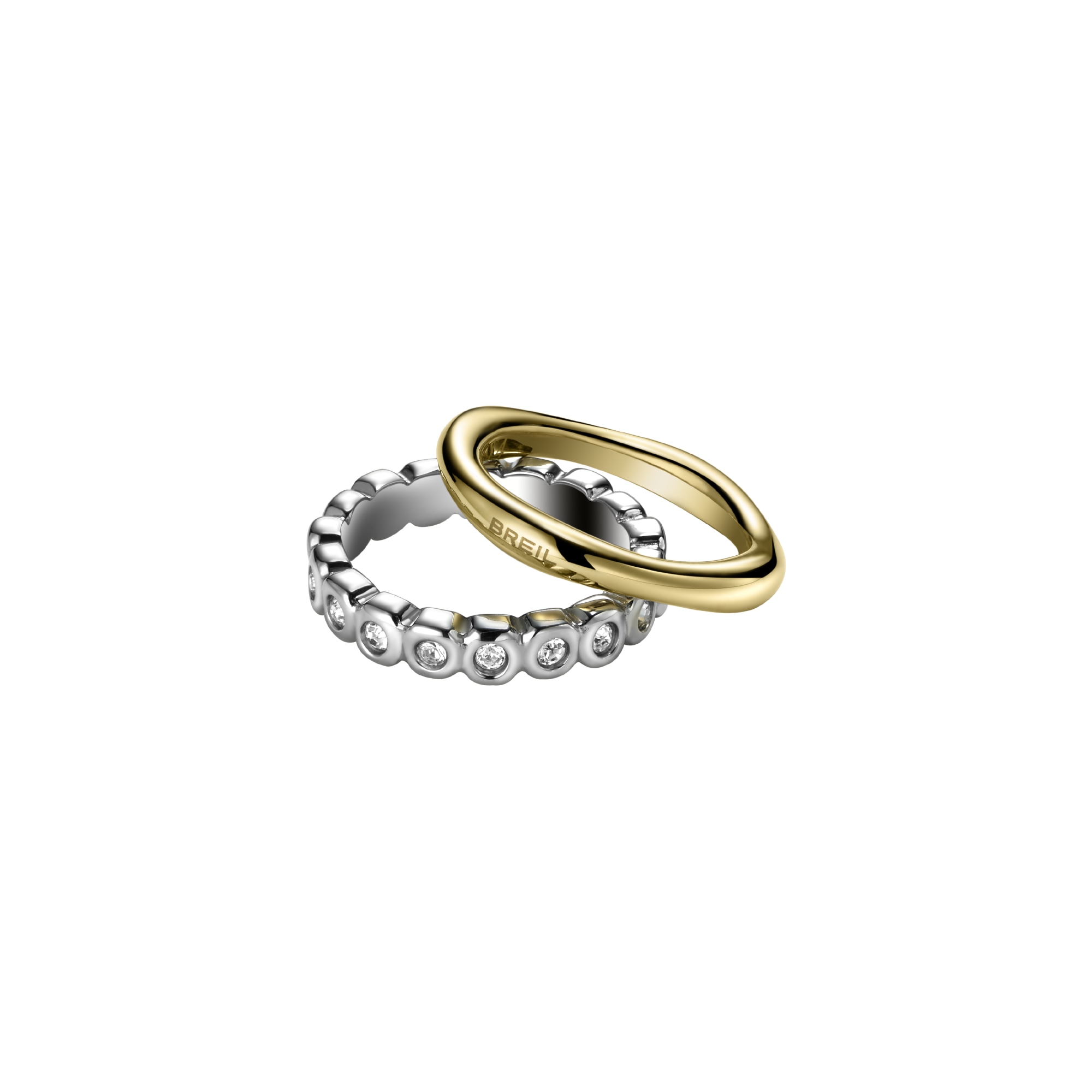 ROLLING DIAMONDS - ANELLO CON ELEMENTO IP ORO E CRISTALLI BIANCHI TJ1544 -  Breil Official